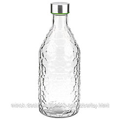Бутылка стеклянная "Льдинка" 1,1л h25,5см, д/горла 2,8см, винтовая комбинированная крышка (д/основания 9см)