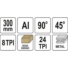 Пила ножовка по металлу и дереву 300мм с двухкомпонентной рукояткой "Yato" YT-31612, фото 2