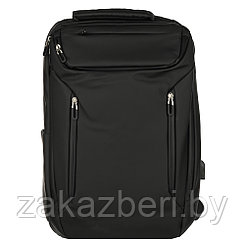 Рюкзак подростковый премиум, 46x29x12см, 2отд, 6 карм, эргон.спинка, прорезиненный ПЭ, USB, черный