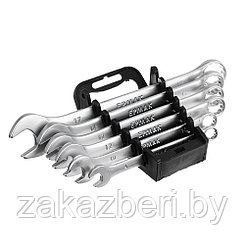 ЕРМАК Набор ключей рожково-накидных, 6 предм. 8-17мм, матовые CRV, пластик холдер