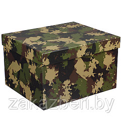 Коробка подарочная, милитари, 25х21х15 см