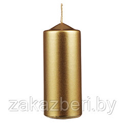 Свеча столбик 5х12 см, лакированный, парафин, цвет золото