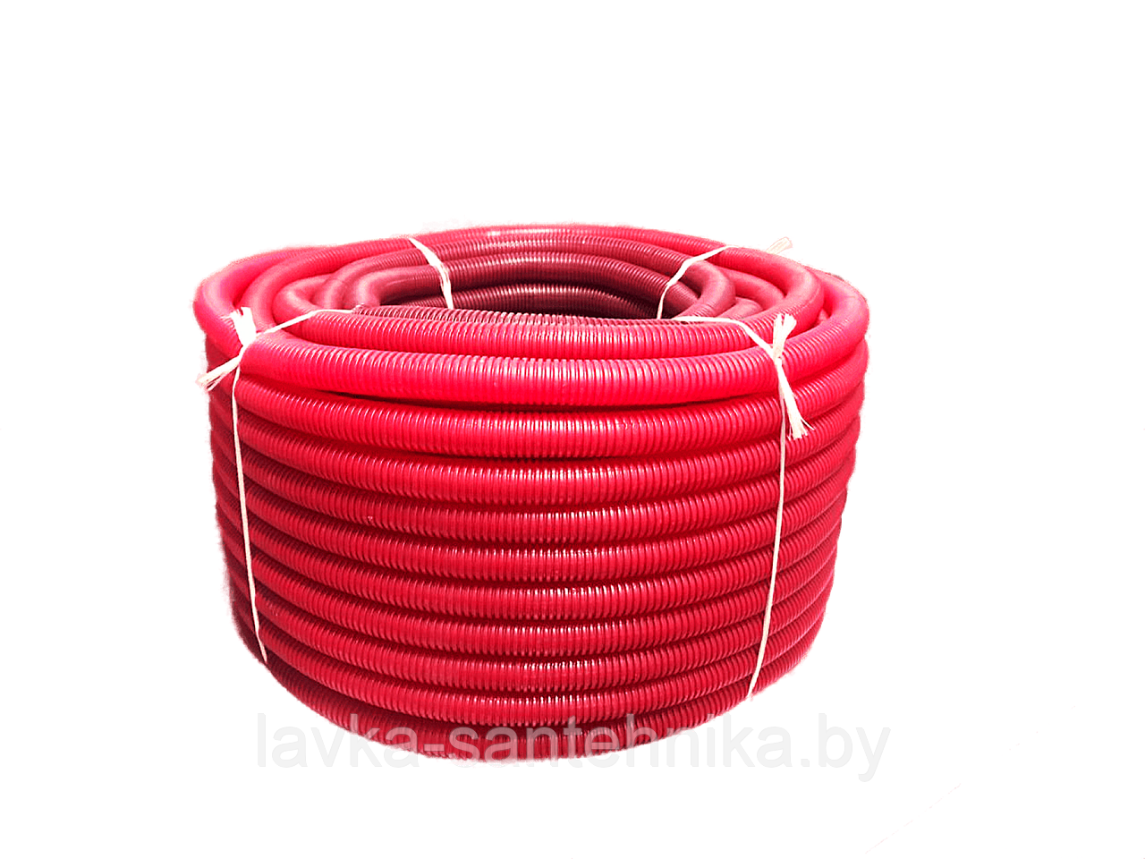 Труба (пешель) защитная гофрированная 18 мм (цвет: красный, длина бухты: 50 м)
