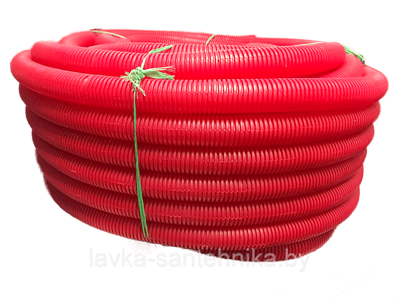 Труба (пешель) защитная гофрированная 29 мм (цвет: красный, длина бухты: 50 м) - фото 1 - id-p197333785