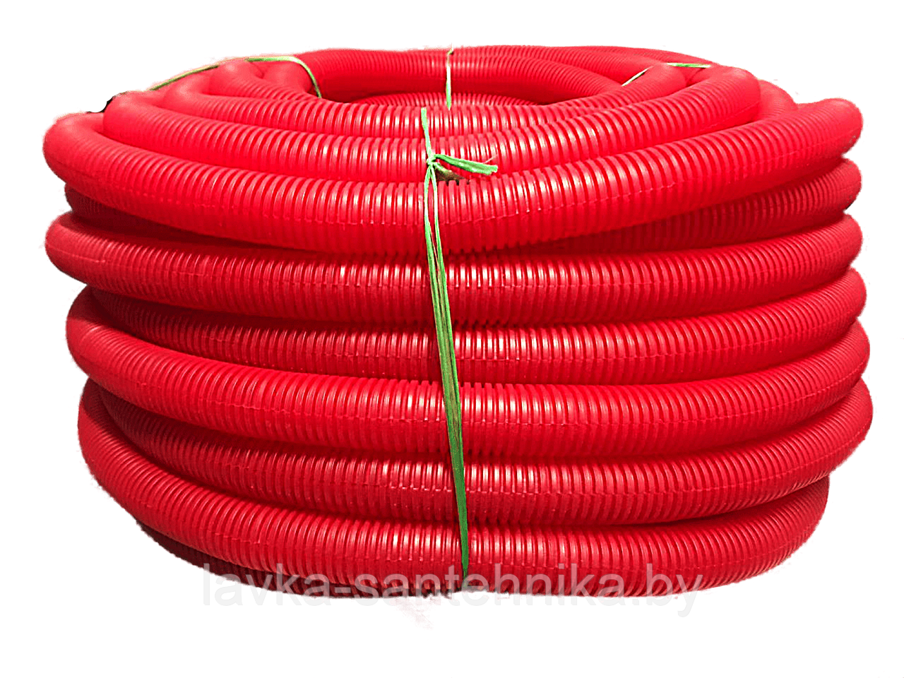 Труба (пешель) защитная гофрированная 35 мм (цвет: красный, длина бухты: 50 м) - фото 1 - id-p197333787