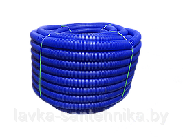 Труба (пешель) защитная гофрированная 18 мм (цвет: синий, длина бухты: 50 м)