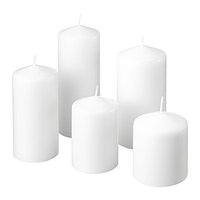 IKEA/  ФЕНОМЕН  неароматическая формовая свеча, 5шт, белый