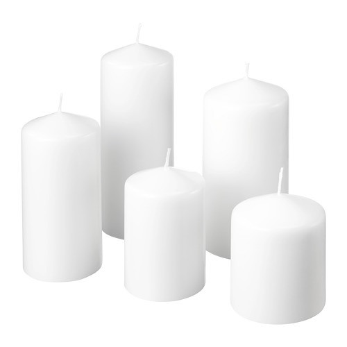 IKEA/  ФЕНОМЕН  неароматическая формовая свеча, 5шт, белый, фото 1