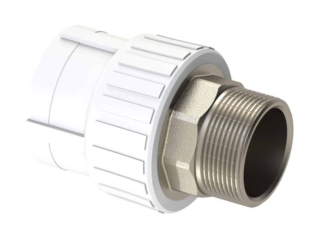 Переход с металлической наружной резьбой 50*1 1/2, EmirPlast (Турция)