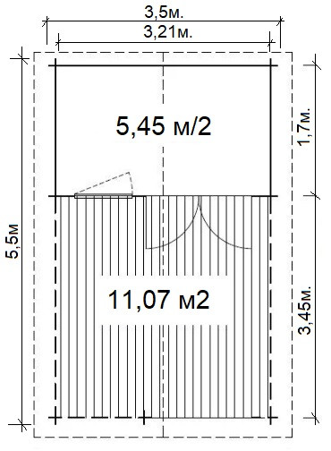 Летний домик "СИЛЬВИ" 3,5х5,5 м (5,45 + 11,7м²) - фото 8 - id-p61382017