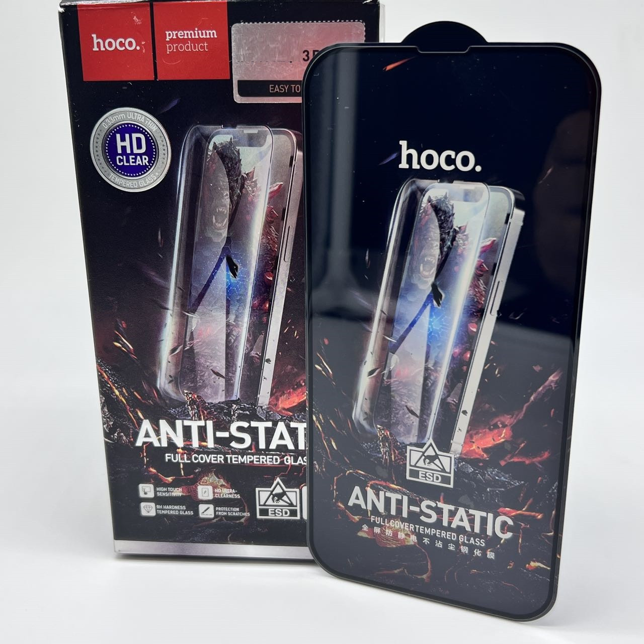Защитное стекло Hoco G9 Anti-Static для Apple Iphone 14 Pro черный (полная проклейка) - фото 2 - id-p197343602
