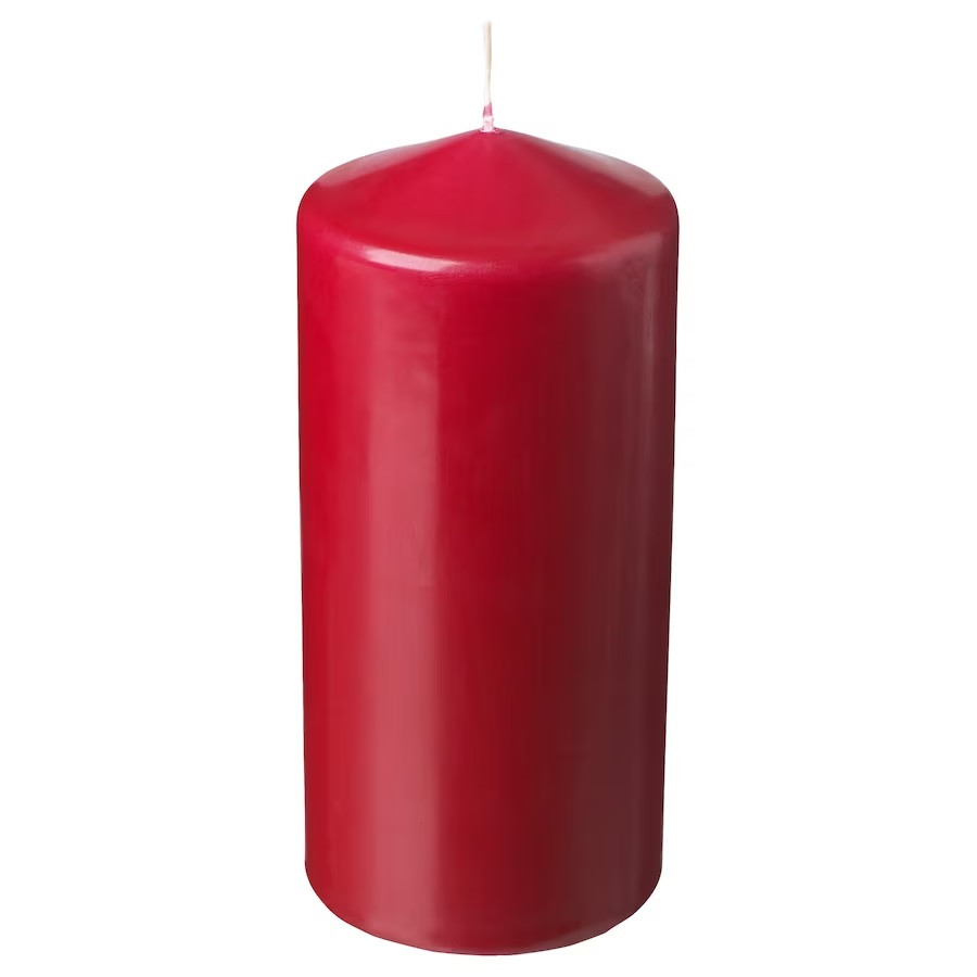 IKEA/  ФЕНОМЕН неароматическая формовая свеча 14см, красная,45 часов