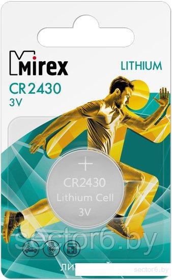 Батарейка Mirex CR2430 3V 1 шт (1/40/240) ecopack 23702-CR2430-E1 - фото 1 - id-p197127125