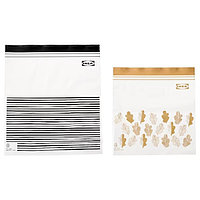 IKEA/ ИСТАД Пакет закрывающийся, черный/желтый узор /50 шт.