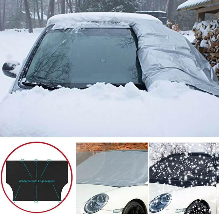 Защитный двухсторонний чехол / накидка на магнитах на лобовое стекло Winter Windshield Cover 170 х 120 см (раз