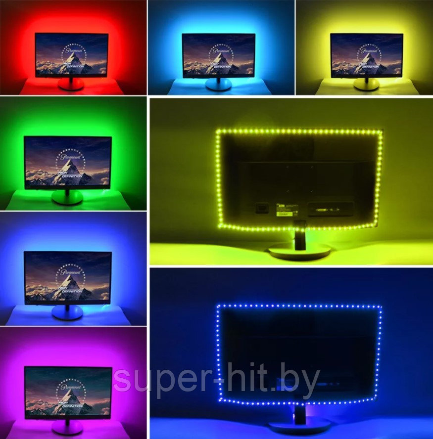 Комплект светодиодной подсветки для домашнего кинотеатра 16 цв,с пультом (3 метра,24 режима) - фото 2 - id-p197353314