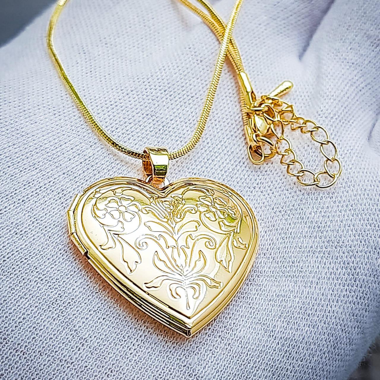 Кулон-тайник Сердце на цепочке Винтаж в золоте - фото 9 - id-p196949191