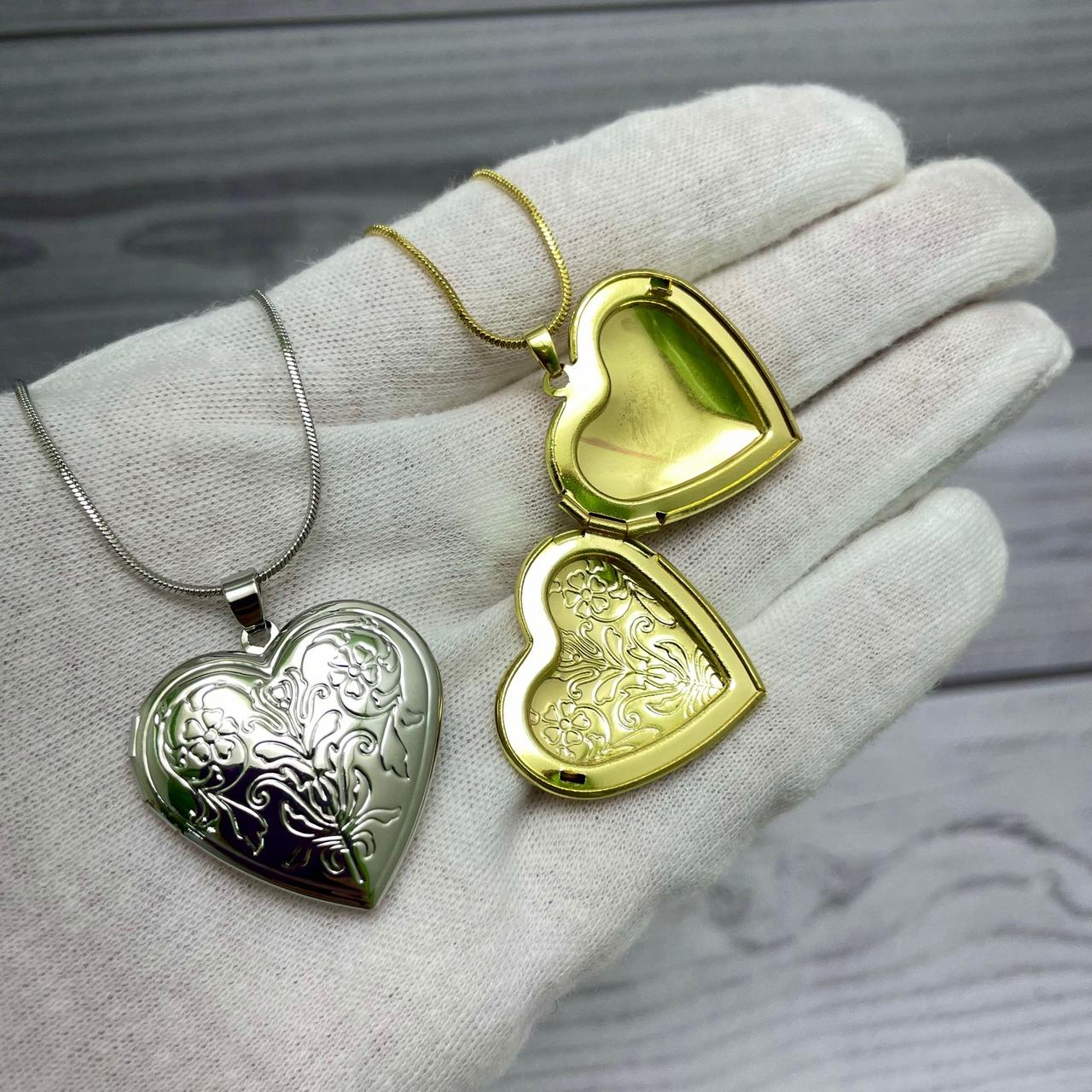 Кулон-тайник Сердце на цепочке Два сердца в золоте - фото 7 - id-p196949192