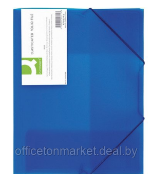 Папка на резинках "Q-Connect", A4, 15 мм, пластик, синий - фото 1 - id-p197355070