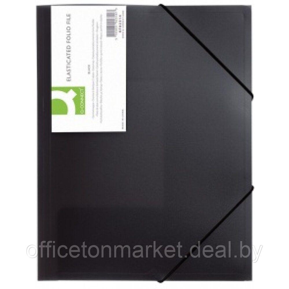 Папка на резинках "Q-Connect", A4, 15 мм, пластик, черный - фото 1 - id-p197355071