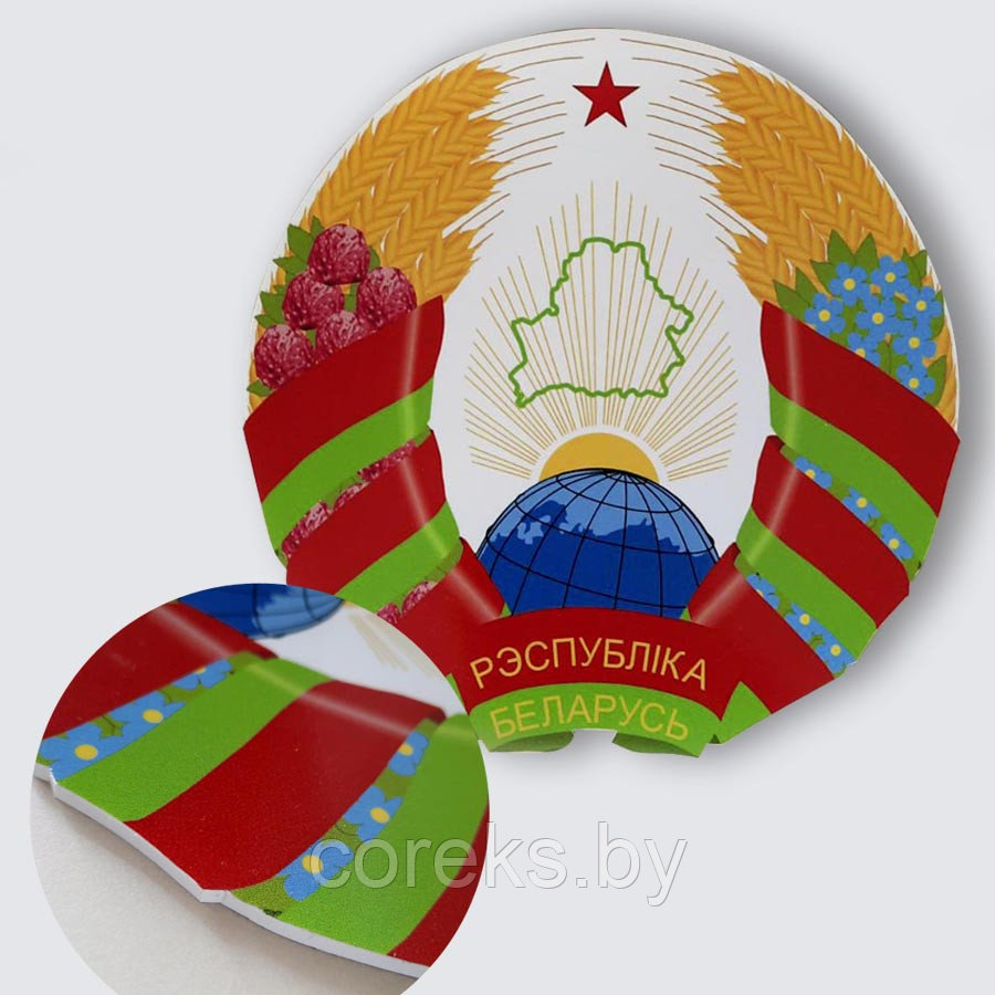 Герб Республики Беларусь на ПВХ плоский (размер 30 см) - фото 1 - id-p178103297