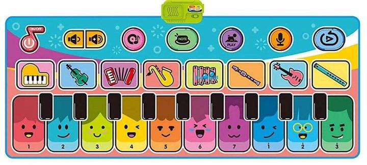 Детский музыкальный игровой коврик-пианино напольный Piano music mat разноцветный 757-04A - фото 1 - id-p197361386