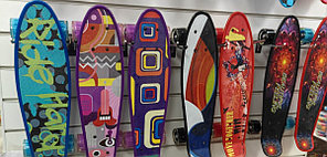 126 Пенниборд ПОЛИУРЕТАНОВЫЕ, скейтборд ПРИНТ на деке, граффити, Penny Board