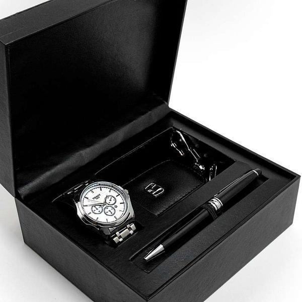Подарочный набор 3в1 Часы + ручки + ключница. Разные модели - фото 1 - id-p197369655