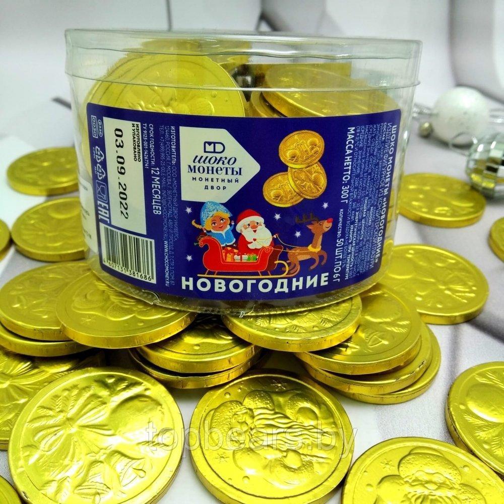 Золотые шоколадные монеты «Дед Мороз», набор 20 монеток (Россия) - фото 3 - id-p197369612