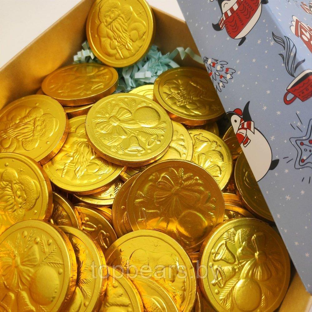 Золотые шоколадные монеты «Дед Мороз», набор 20 монеток (Россия) - фото 4 - id-p197369612
