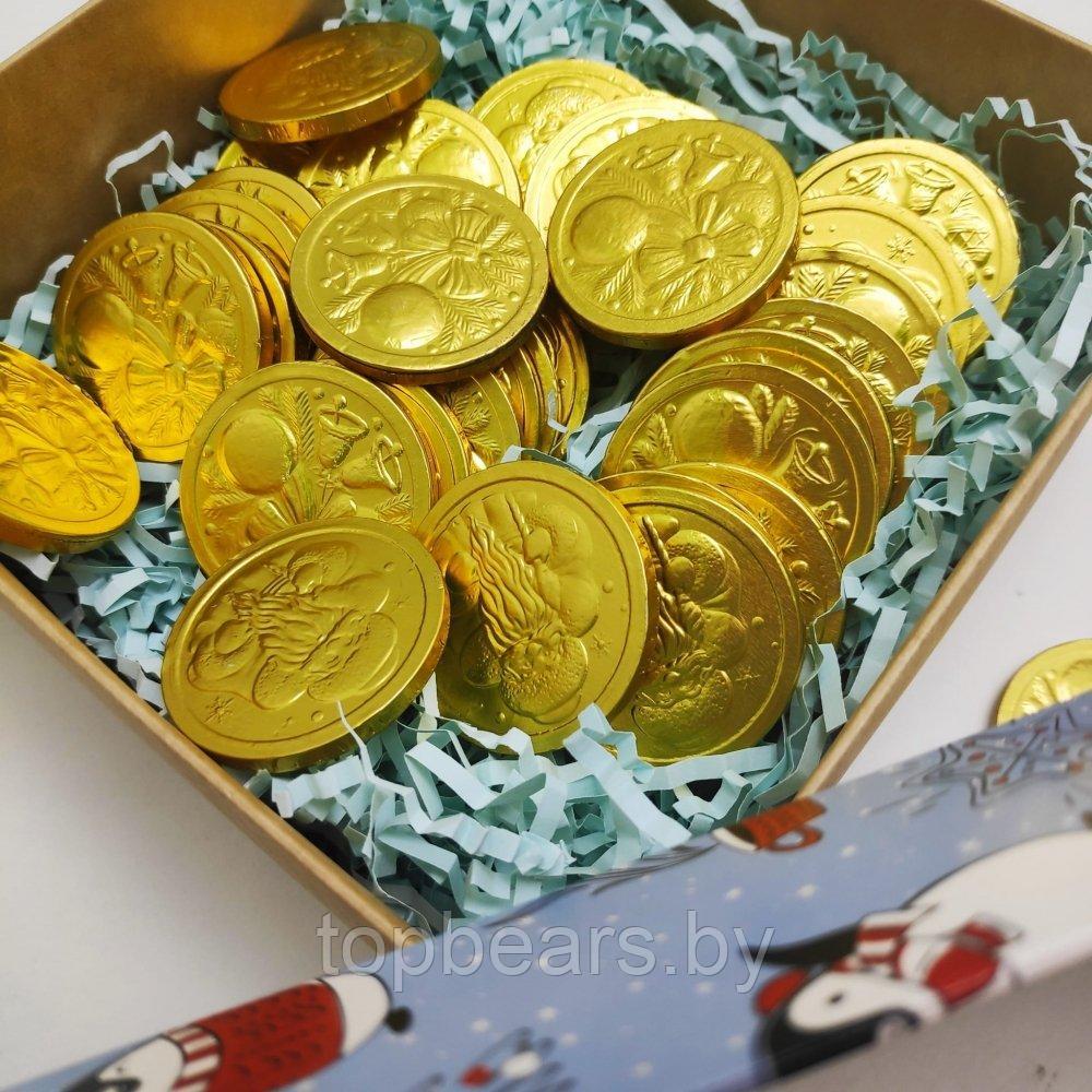 Золотые шоколадные монеты «Дед Мороз», набор 20 монеток (Россия) - фото 6 - id-p197369612