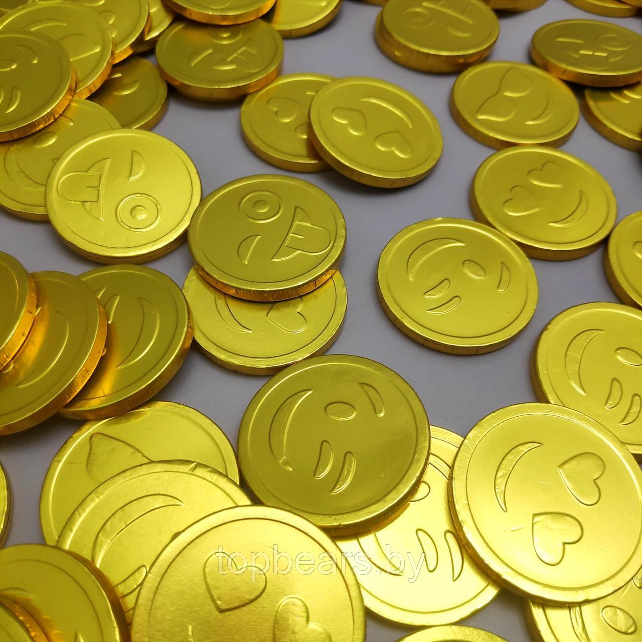 Золотые шоколадные монеты «Смайлик» MIX, набор 20 монеток - фото 3 - id-p197369613