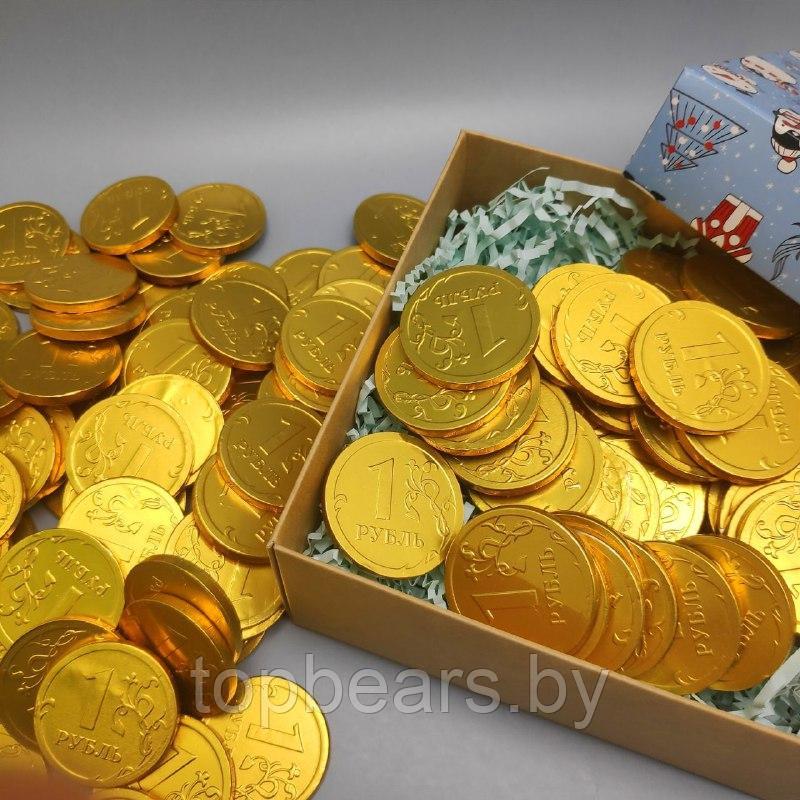 Золотые шоколадные монеты «Рубль», набор 20 монеток (Россия) - фото 2 - id-p197369614
