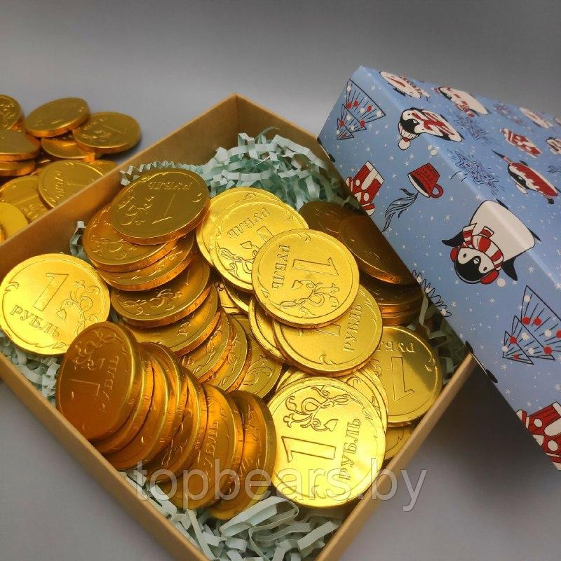 Золотые шоколадные монеты «Рубль», набор 20 монеток (Россия) - фото 5 - id-p197369614