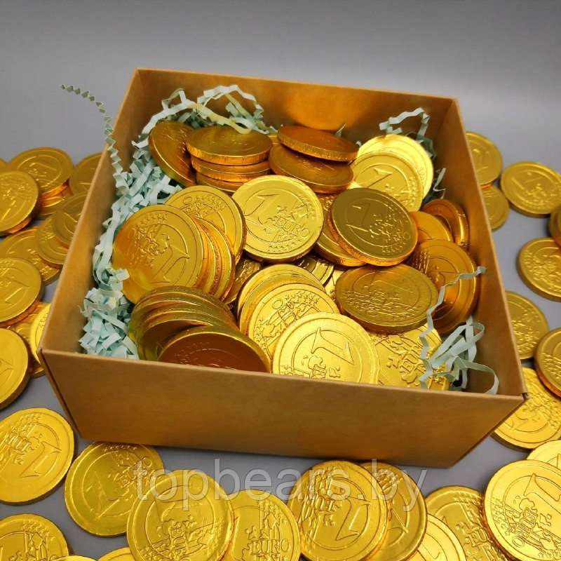 Золотые шоколадные монеты «Евро», набор 20 монеток (Россия) - фото 2 - id-p197369615