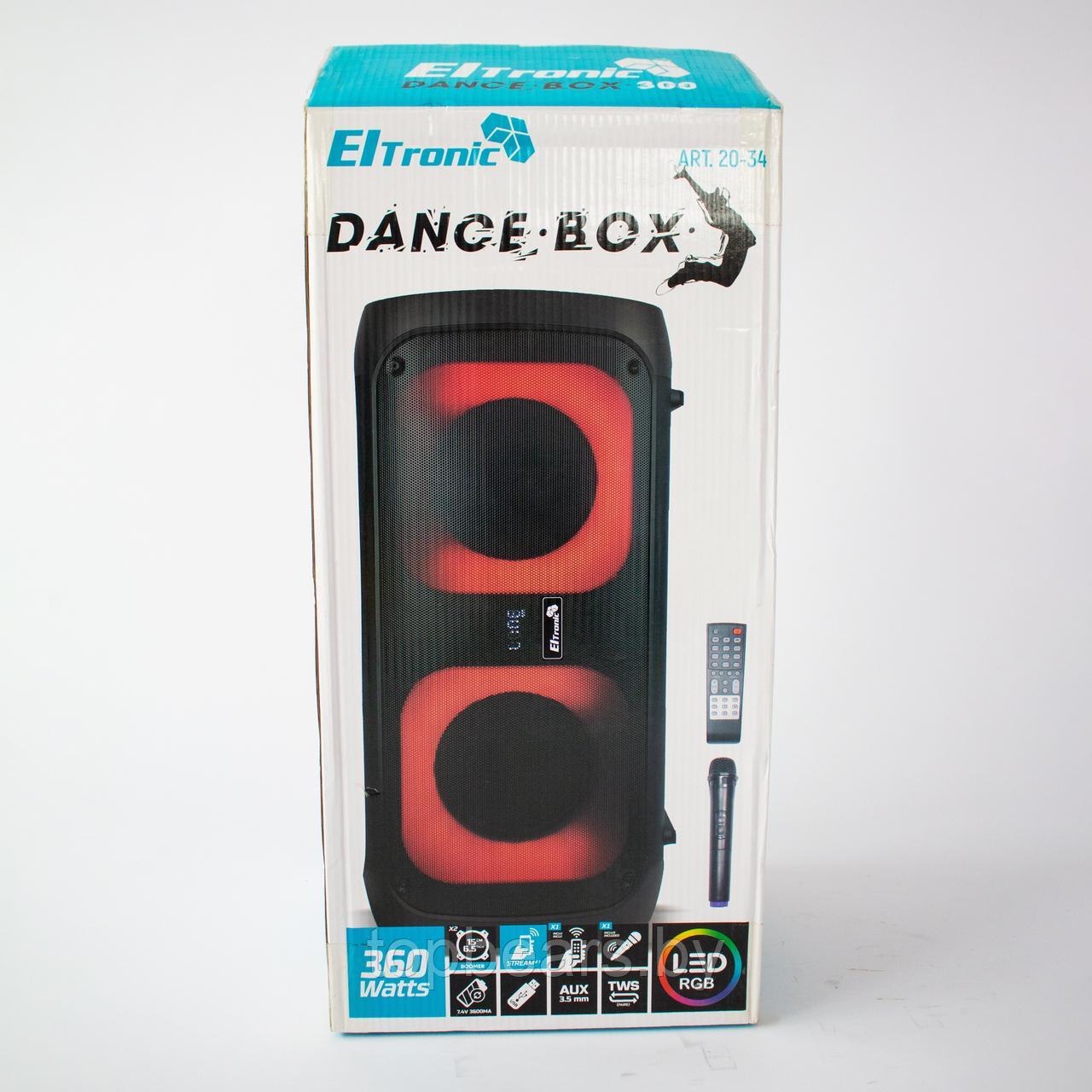 Напольная колонка ELTRONIC DANCE BOX 360 Watts арт. 20-34 с микрофоном и RGB cветомузыкой - фото 4 - id-p197369623
