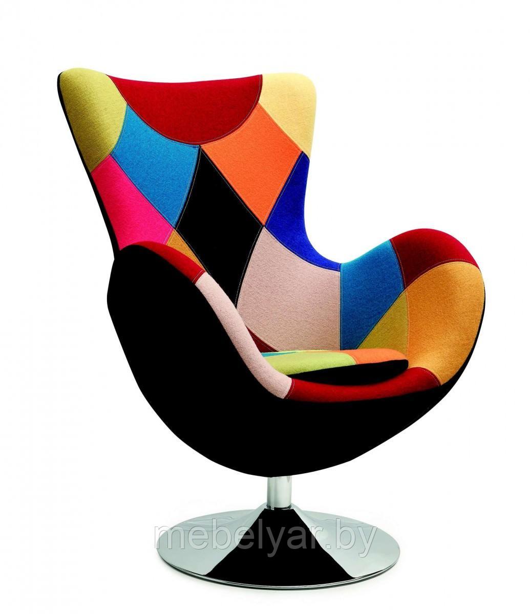 Кресло HALMAR BUTTERFLY PATCHWORK разноцветный/хром - фото 1 - id-p197370587