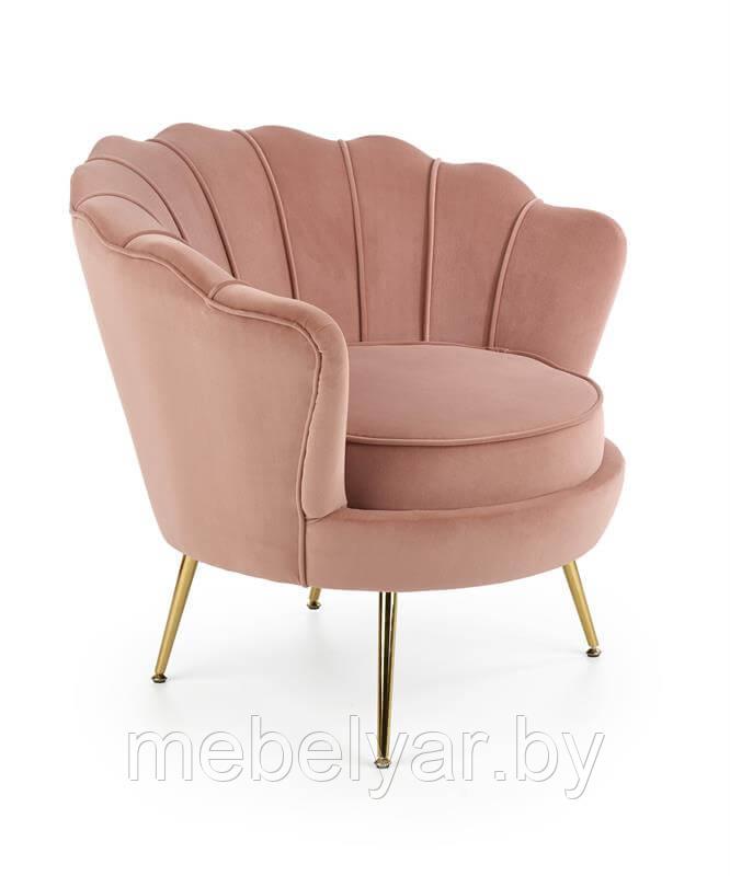 Кресло HALMAR AMORINITO светло-розовый/золотой - фото 1 - id-p197370632