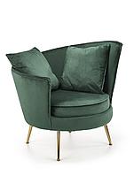 Кресло HALMAR ALMOND темно-зеленый/золотой
