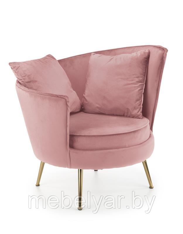 Кресло HALMAR ALMOND розовый/золотой - фото 1 - id-p197377518