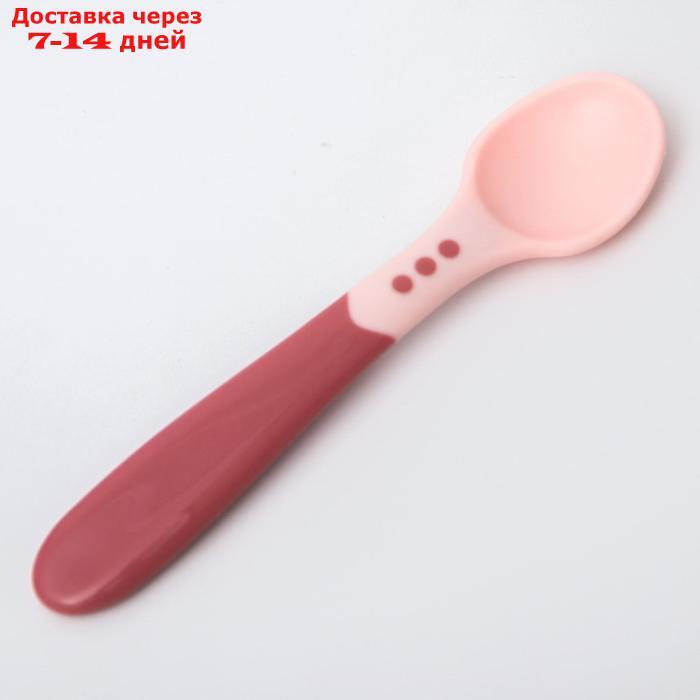 Набор для кормления: миска на присоске, с крышкой + ложка, цвет розовый - фото 4 - id-p197348207