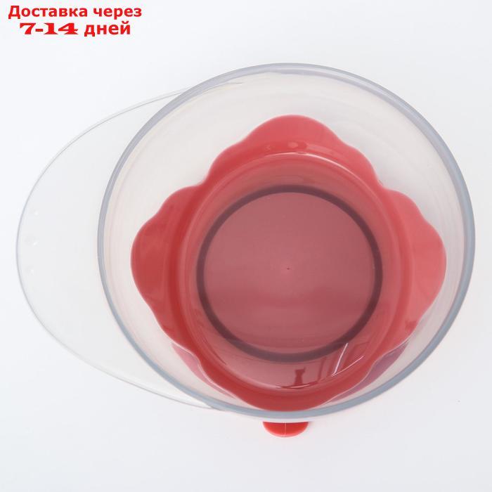 Набор для кормления: миска на присоске, с крышкой + ложка, цвет розовый - фото 6 - id-p197348207