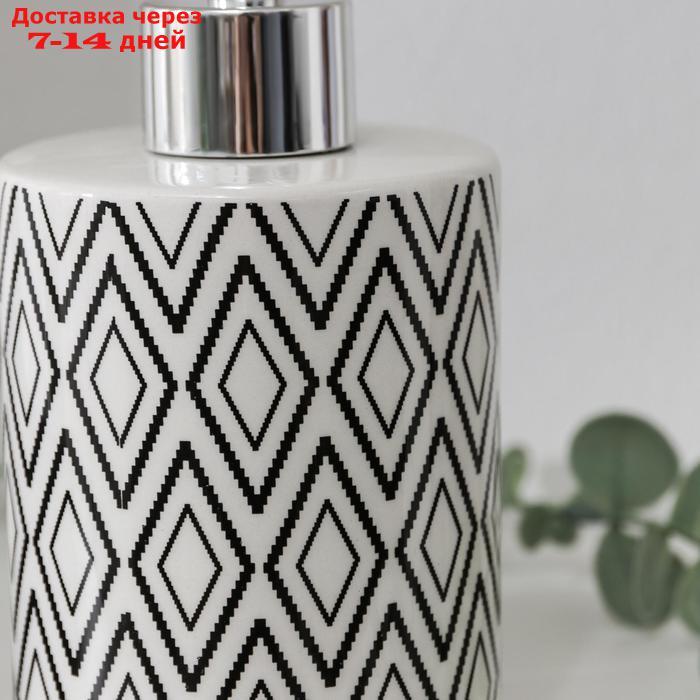 Дозатор для жидкого мыла Доляна "Марокко", 400 мл, цвет белый - фото 2 - id-p197351346