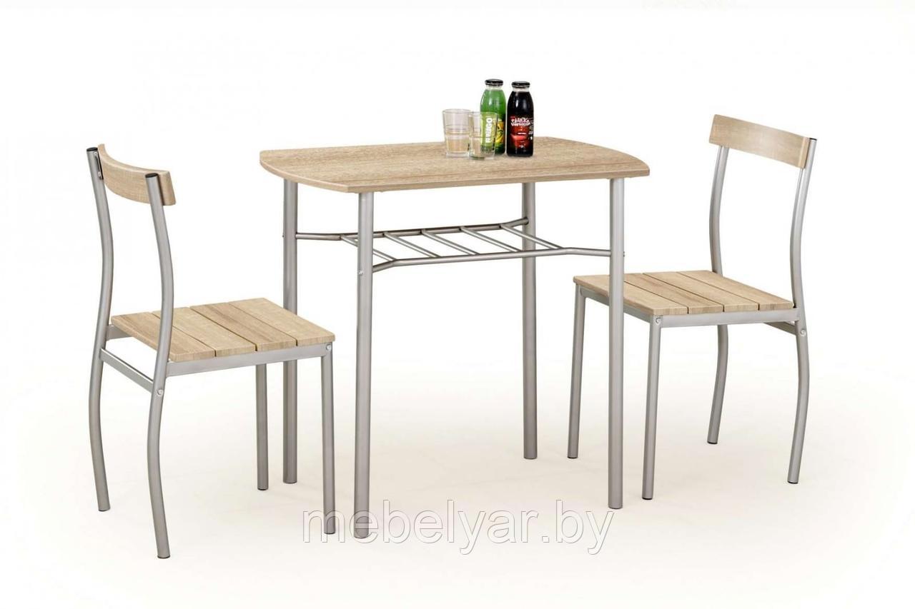 Комплект HALMAR LANCE (стол+ 2 стула) дуб сонома/серый, 82/50/75