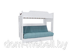 Двухъярусная кровать Белая с диваном (Боннель) +матрас №1 | +Подарки!