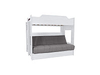Двухъярусная кровать Белая с диваном (БНП) +матрас №1 | +Подарки!