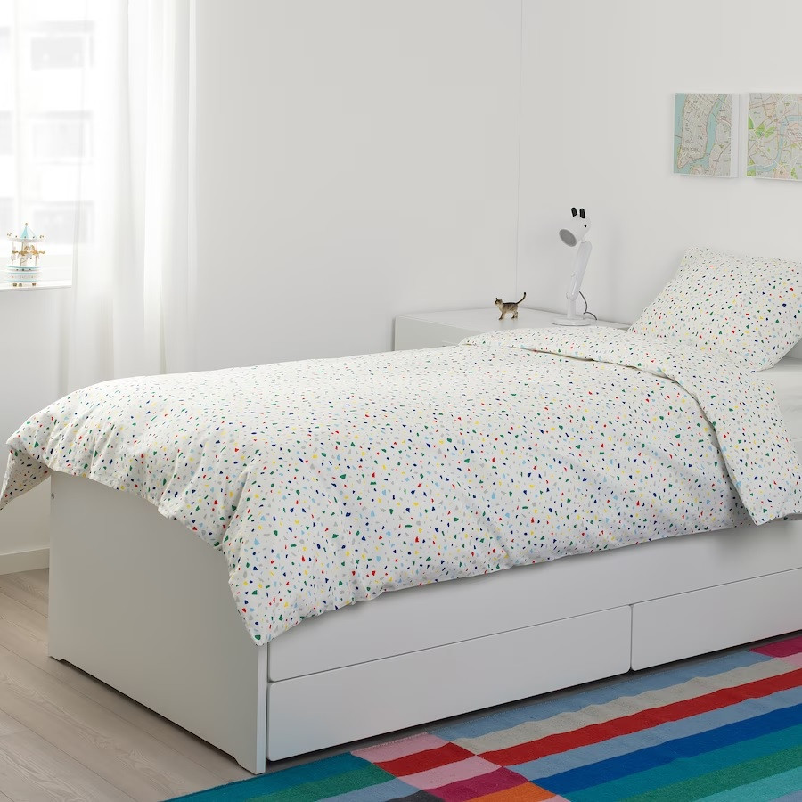 IKEA/ МЕЙЛИГХЕТ пододеяльник и наволочка, 150x200/50x60 см, белый/мозаичный орнамент - фото 3 - id-p197387452