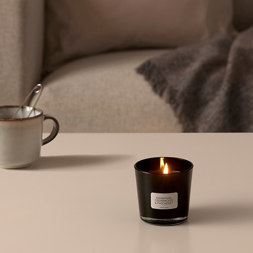 IKEA/ СКРАВПИЛ ароматическая свеча в стакане, 9 см, Лесное озеро/черный - фото 3 - id-p197388535