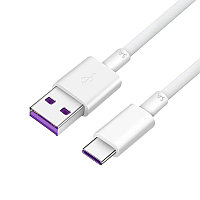 Зарядный USB дата-кабель Type-C для сверхбыстрой зарядки, 5.0A, 1 метр, белый 556296