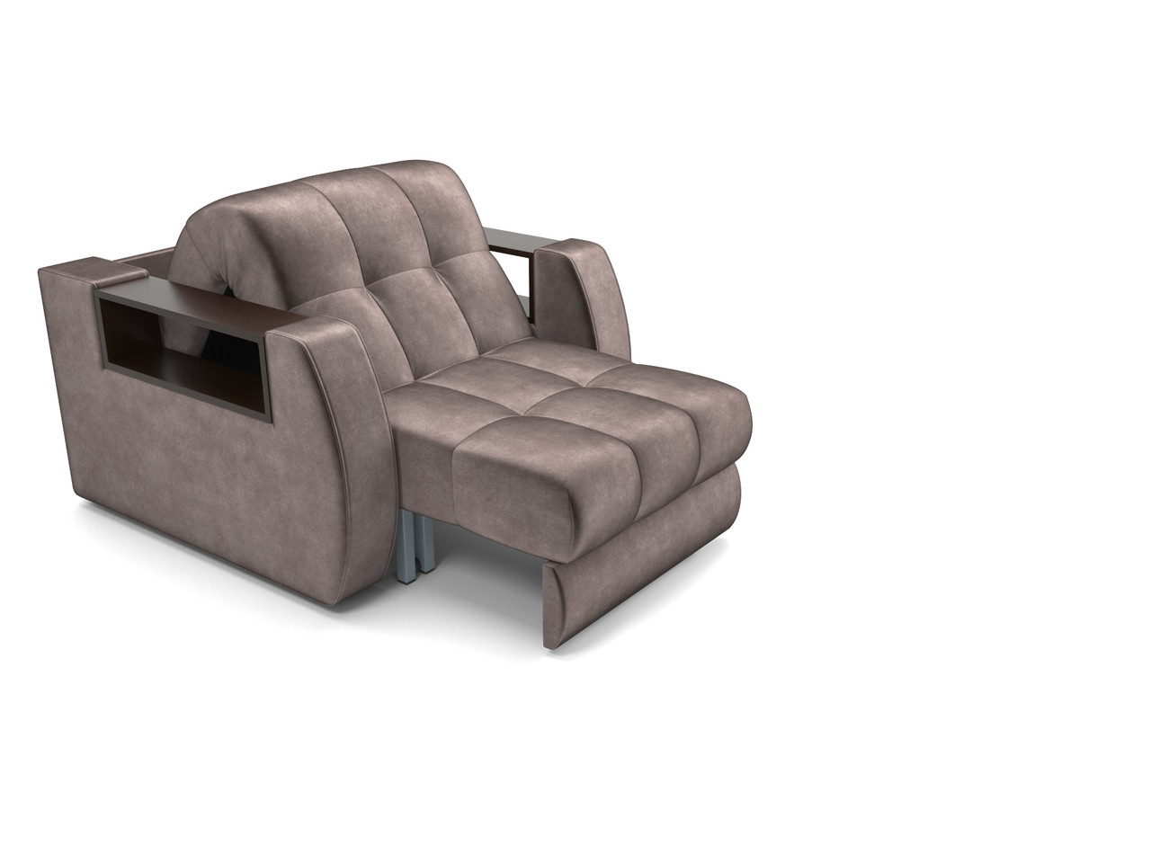 Кресло-кровать Барон №3 (Бархат серо-шоколадный STAR VELVET 60 COFFEE) - фото 5 - id-p197390270